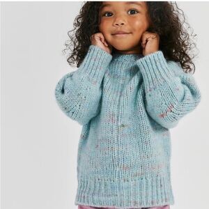 Something Navy Donegal Alpaca Blend Cozy Blue Knit Sweater